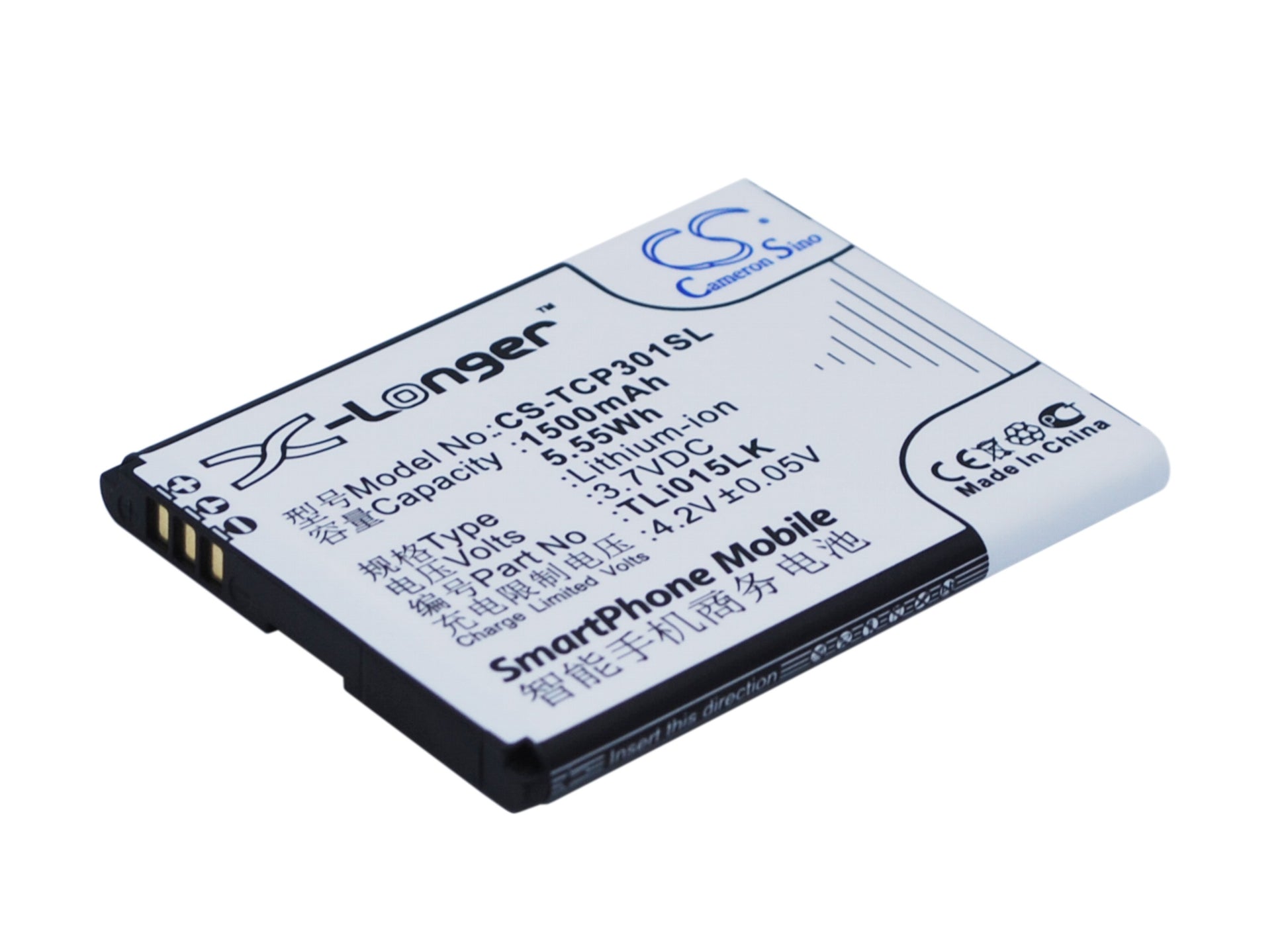 Replacement Battery for TCL P301M – Mobile, SmartPhone – 1500mAh / 3.7V - image 2
