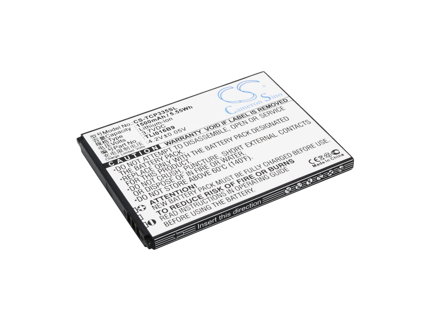Replacement Battery for TCL P332U – Mobile, SmartPhone – 1500mAh / 3.7V - image 1