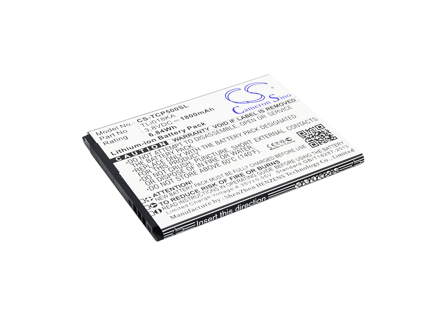 Replacement Battery for TCL P500M – Mobile, SmartPhone – 1800mAh / 3.8V - image 1