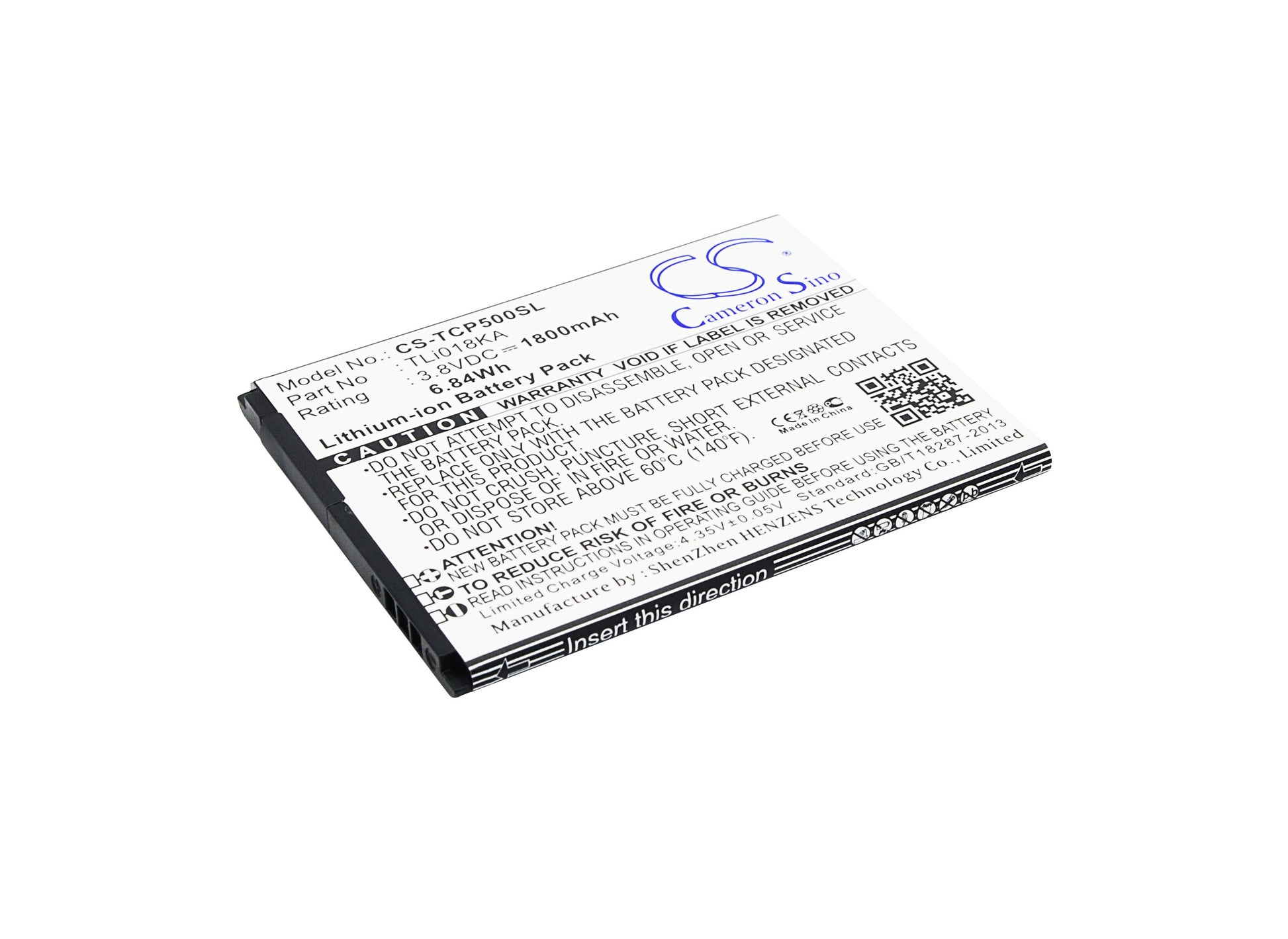 Replacement Battery for TCL P500M – Mobile, SmartPhone – 1800mAh / 3.8V - image 1