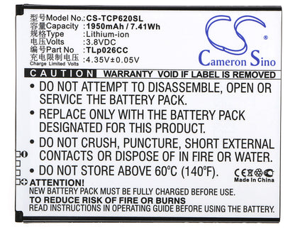Replacement Battery for TCL ONO – Mobile, SmartPhone – 1950mAh / 3.8V - image 5