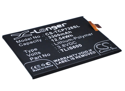 Replacement Battery for TCL  3N – Mobile, SmartPhone – 3300mAh / 12.54Wh / 3.8V