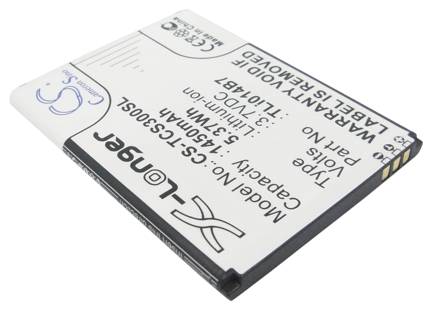 Replacement Battery for TCL  E708 – Mobile, SmartPhone – 1450mAh / 5.37Wh / 3.7V