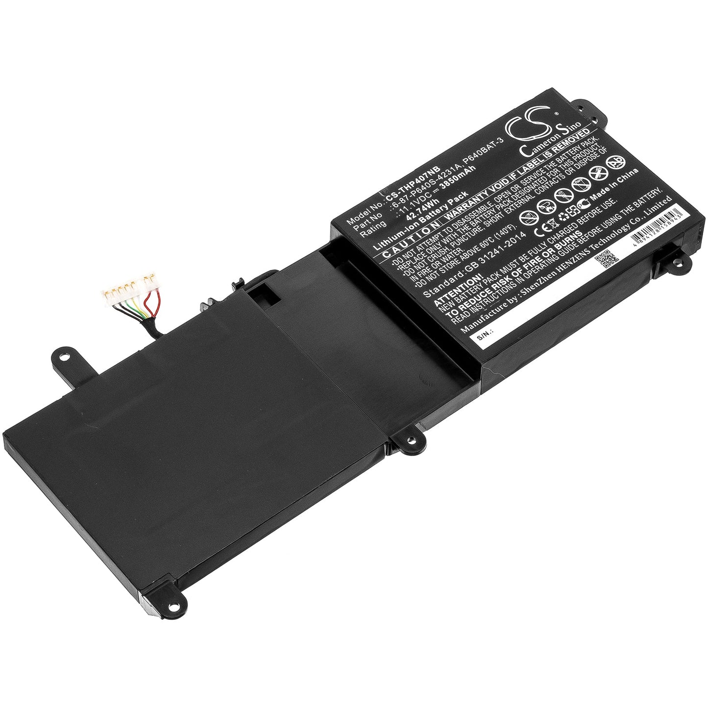Replacement Battery for Clevo  P640HJ – Notebook, Laptop – 3850mAh / 42.74Wh / 11.1V
