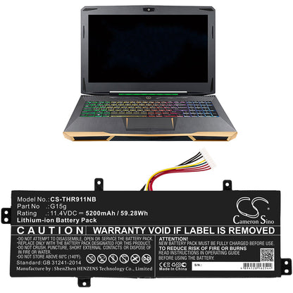 Replacement Battery for Machenike  F117-S – Notebook, Laptop – 5200mAh / 59.28Wh / 11.4V