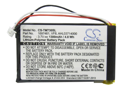 Replacement Battery for TomTom  Go 530 Live – GPS, Navigator – 1300mAh / 4.81Wh / 3.7V