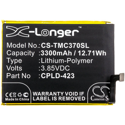 Replacement Battery for T-Mobile  C3701A – Mobile, SmartPhone – 3300mAh / 12.71Wh / 3.85V