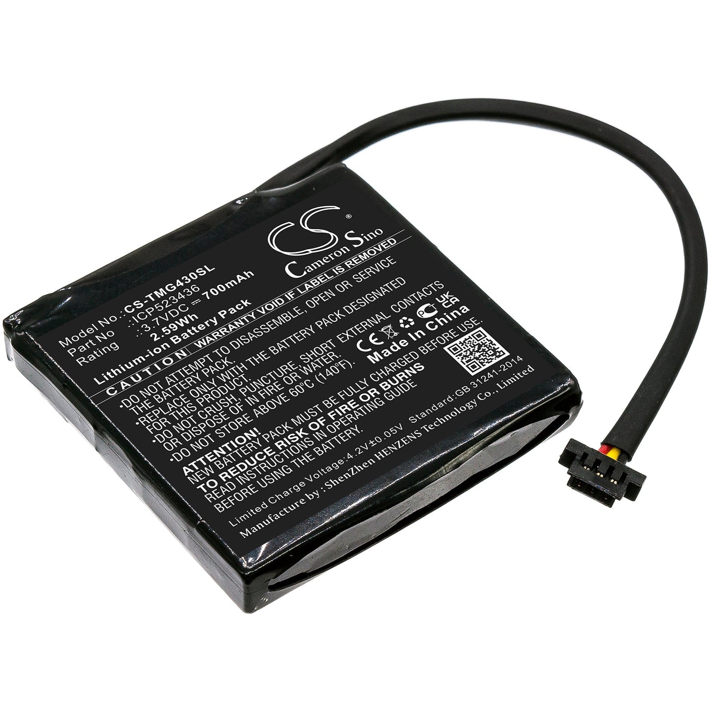 Replacement Battery for TomTom  4FB40 – GPS, Navigator – 700mAh / 2.59Wh / 3.7V