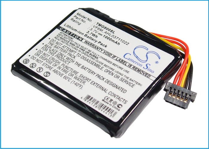 Replacement Battery for TomTom  4EH45 – GPS, Navigator – 1000mAh / 3.70Wh / 3.7V