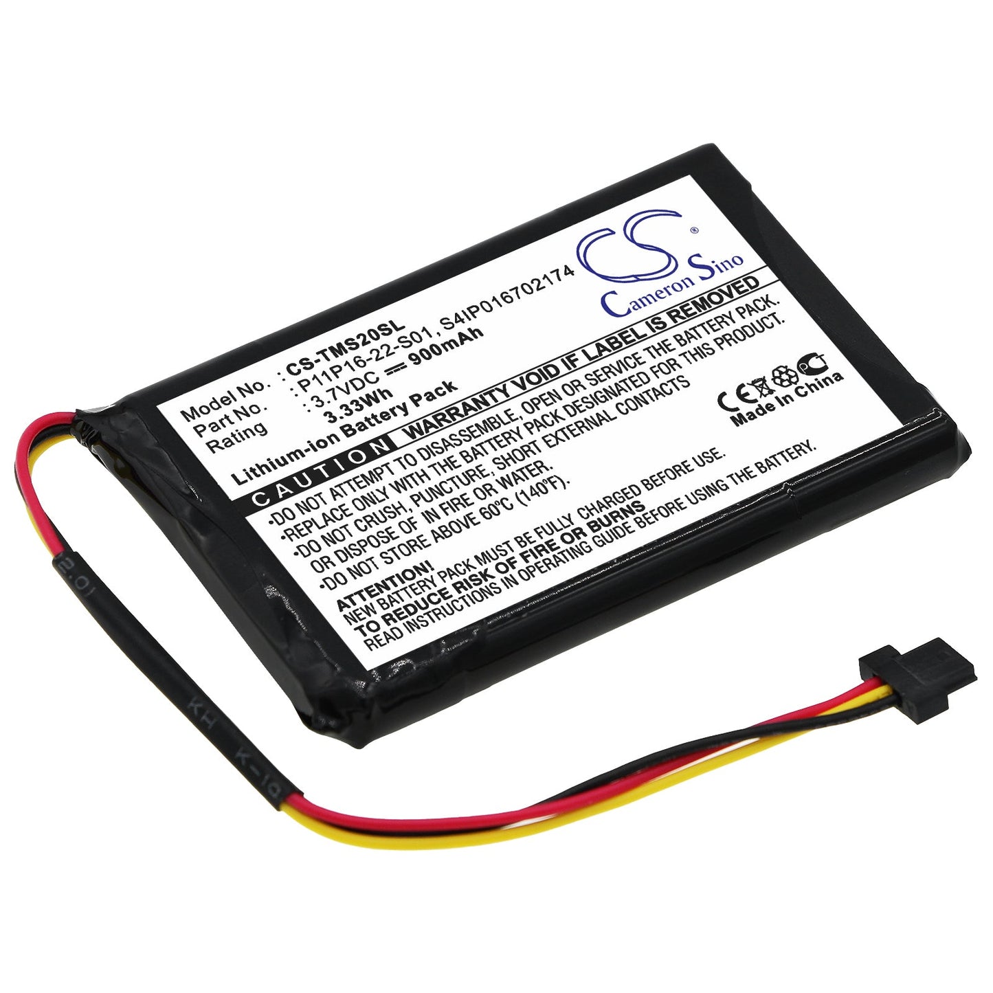 Replacement Battery for TomTom  4ET0.002.07 – GPS, Navigator – 900mAh / 3.7V