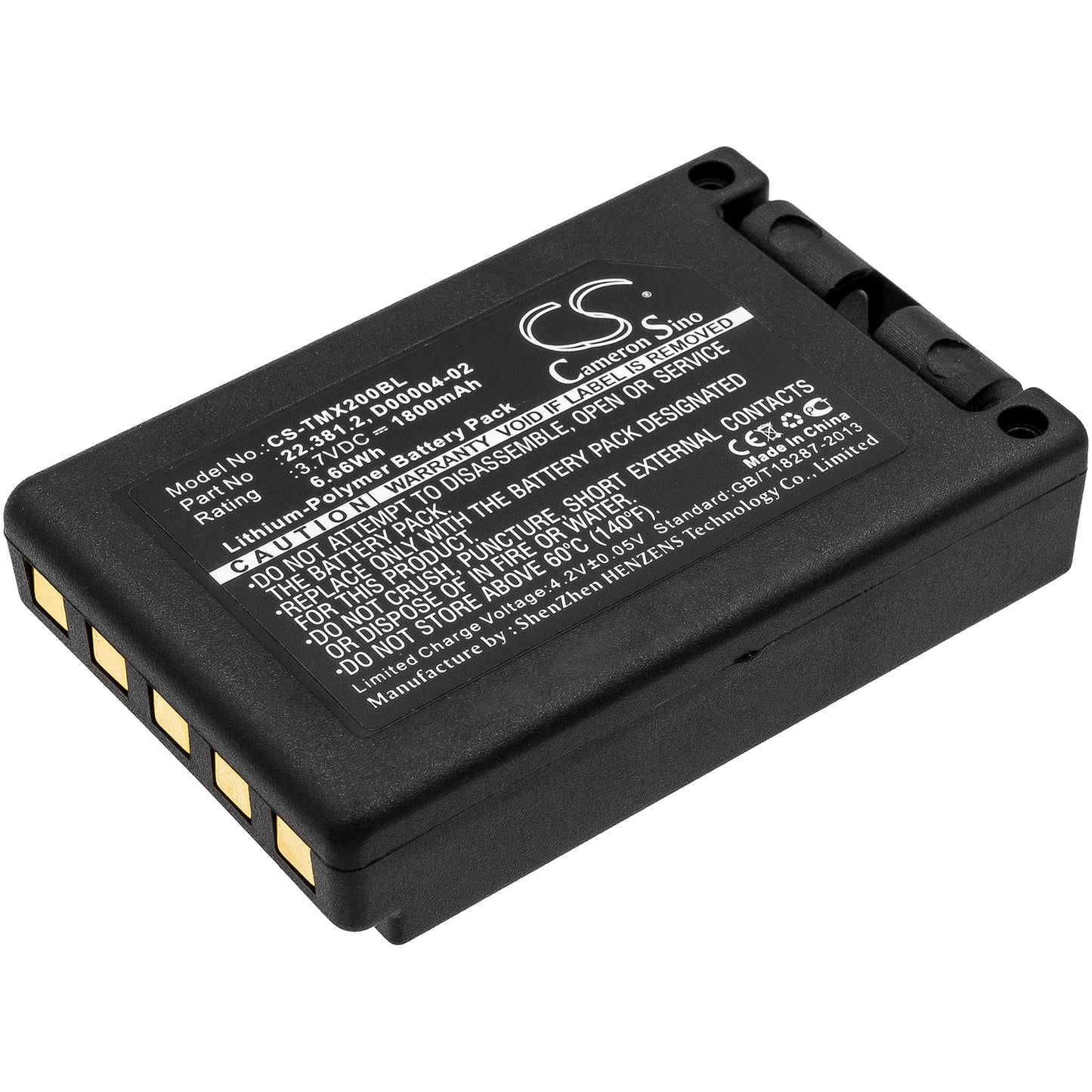 Replacement Battery for Teleradio Transmitter Tele Radio TG-TXMNL – Crane Remote Control – 1800mAh / 3.7V - image 1