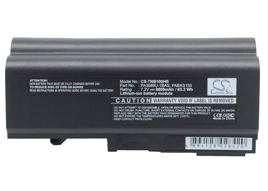 Replacement Battery for Toshiba Netbook NB100 – Notebook, Laptop – 8800mAh / 7.2V