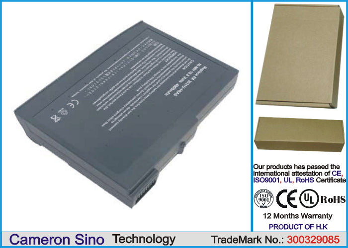 Replacement Battery for Toshiba Satellite 1600 Series – Notebook, Laptop – 4000mAh / 10.8V - image 1