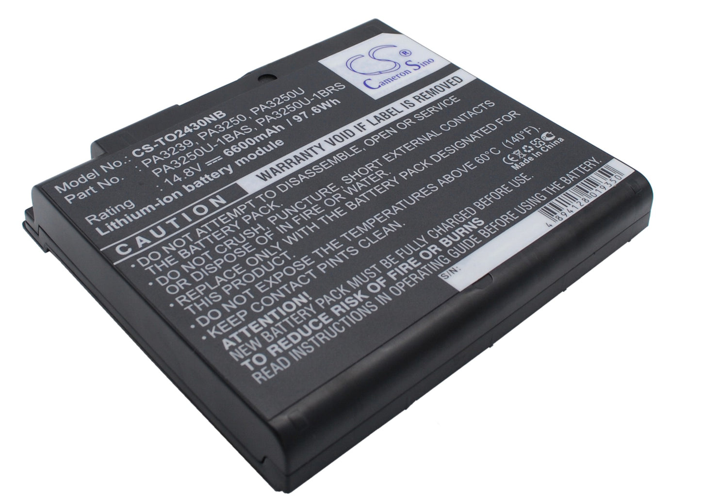 Replacement Battery for Toshiba Satellite 2430 – Notebook, Laptop – 6600mAh / 14.8V - image 2