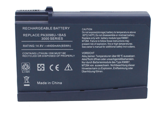 Replacement Battery for Toshiba Satellite 1200 – Notebook, Laptop – 4400mAh / 14.8V