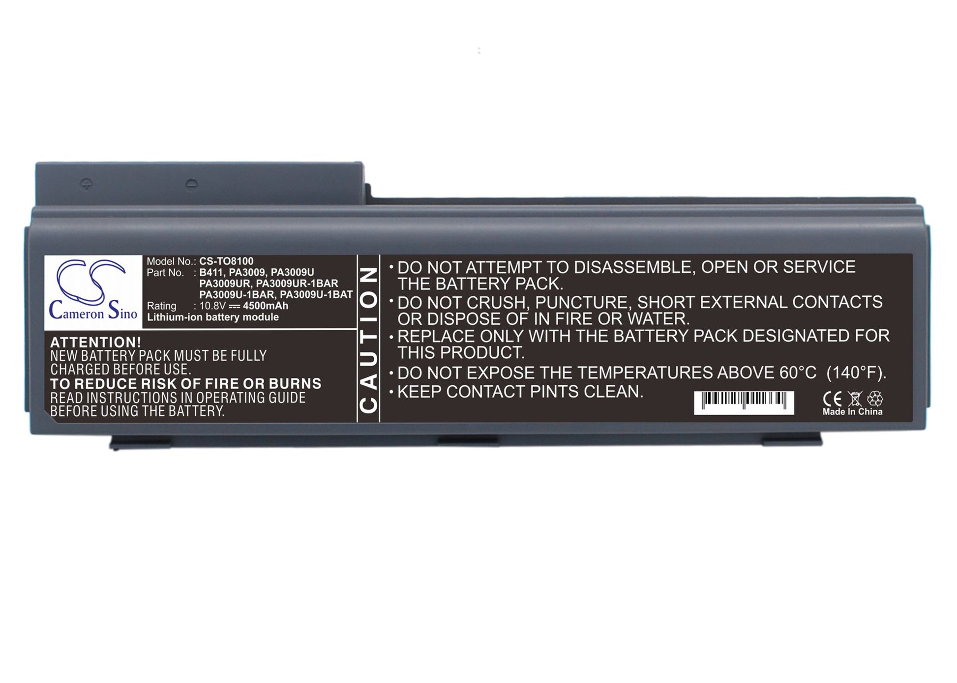 Replacement Battery for Toshiba Tecra 8100 – Notebook, Laptop – 4400mAh / 10.8V - image 1