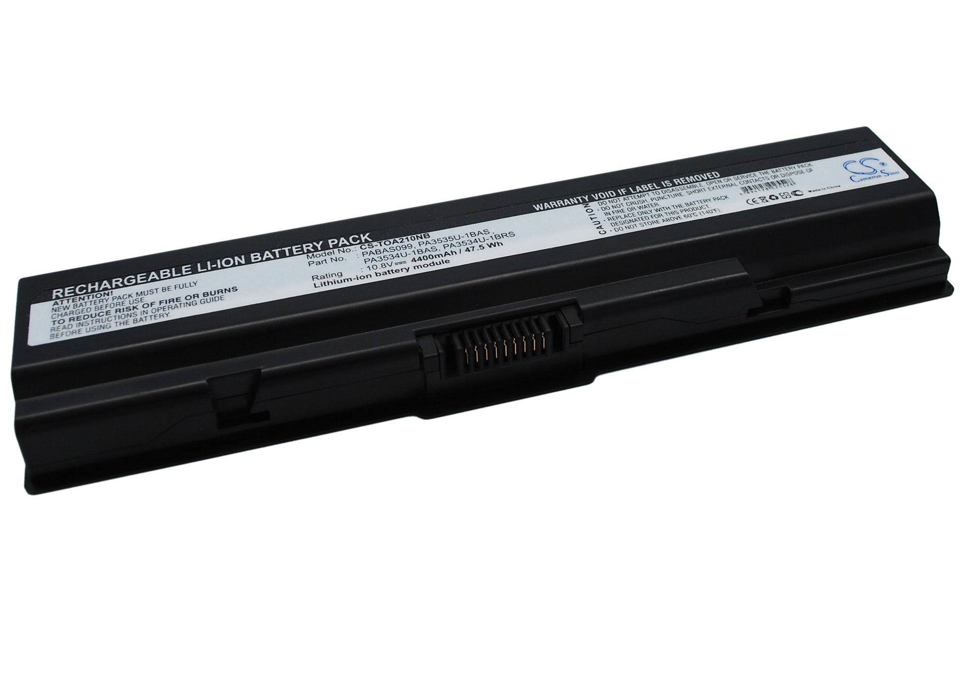 Replacement Battery for Toshiba Satellite A215-S7433 – Notebook, Laptop – 4400mAh / 10.8V - image 1