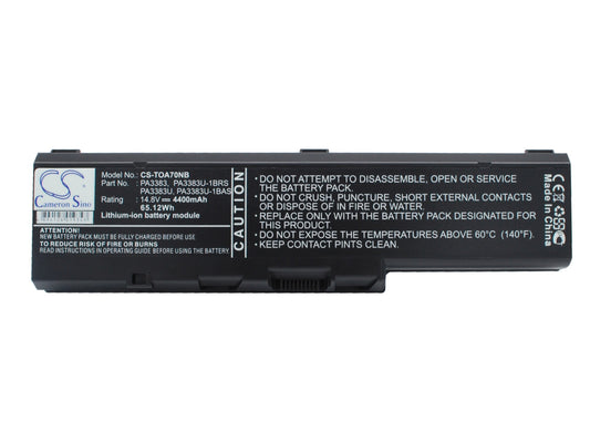 Replacement Battery for Toshiba Satellite A70 – Notebook, Laptop – 4400mAh / 14.8V