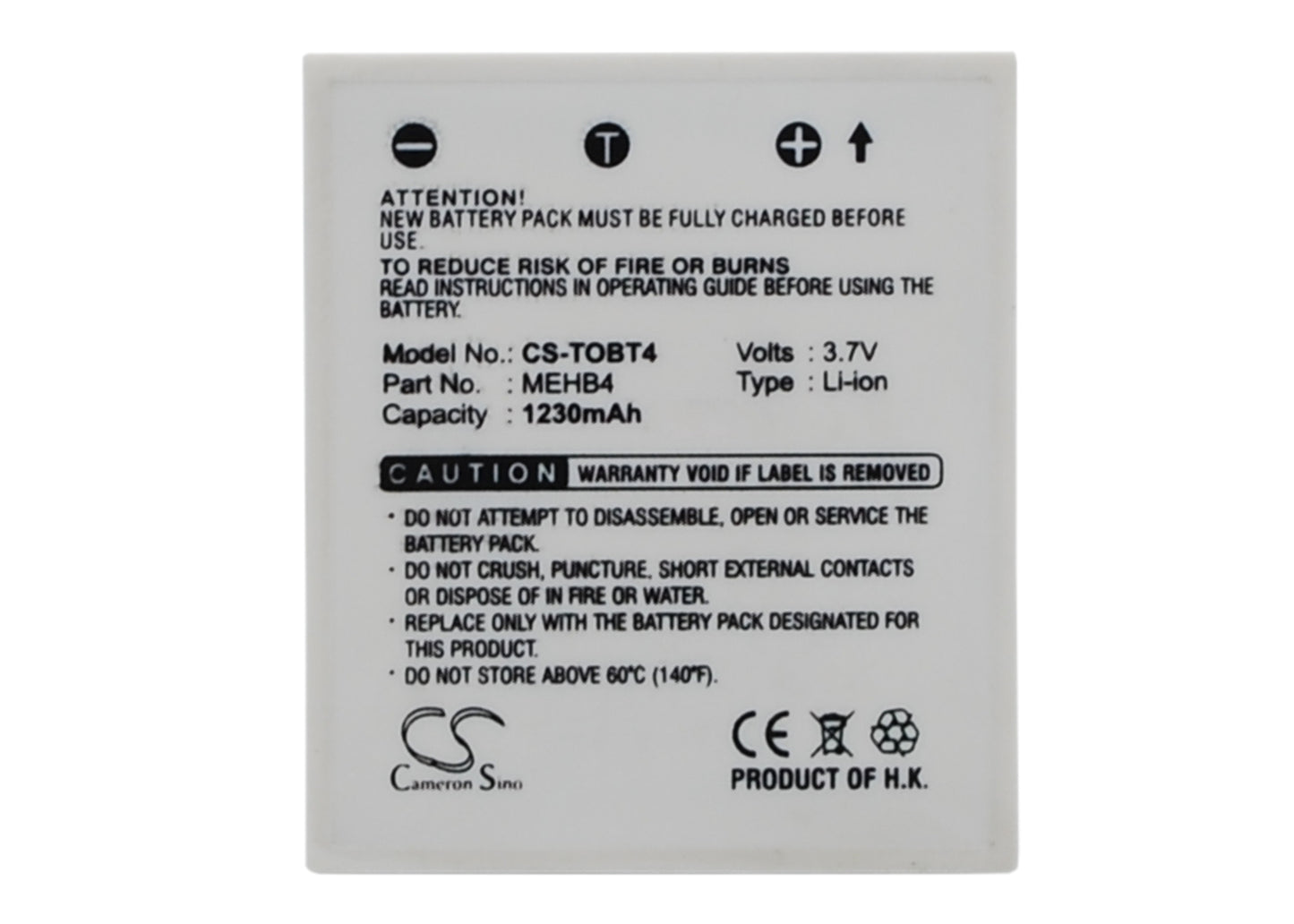 Replacement Battery for Toshiba gigashot V10 – Camera – 1230mAh / 3.7V - image 1