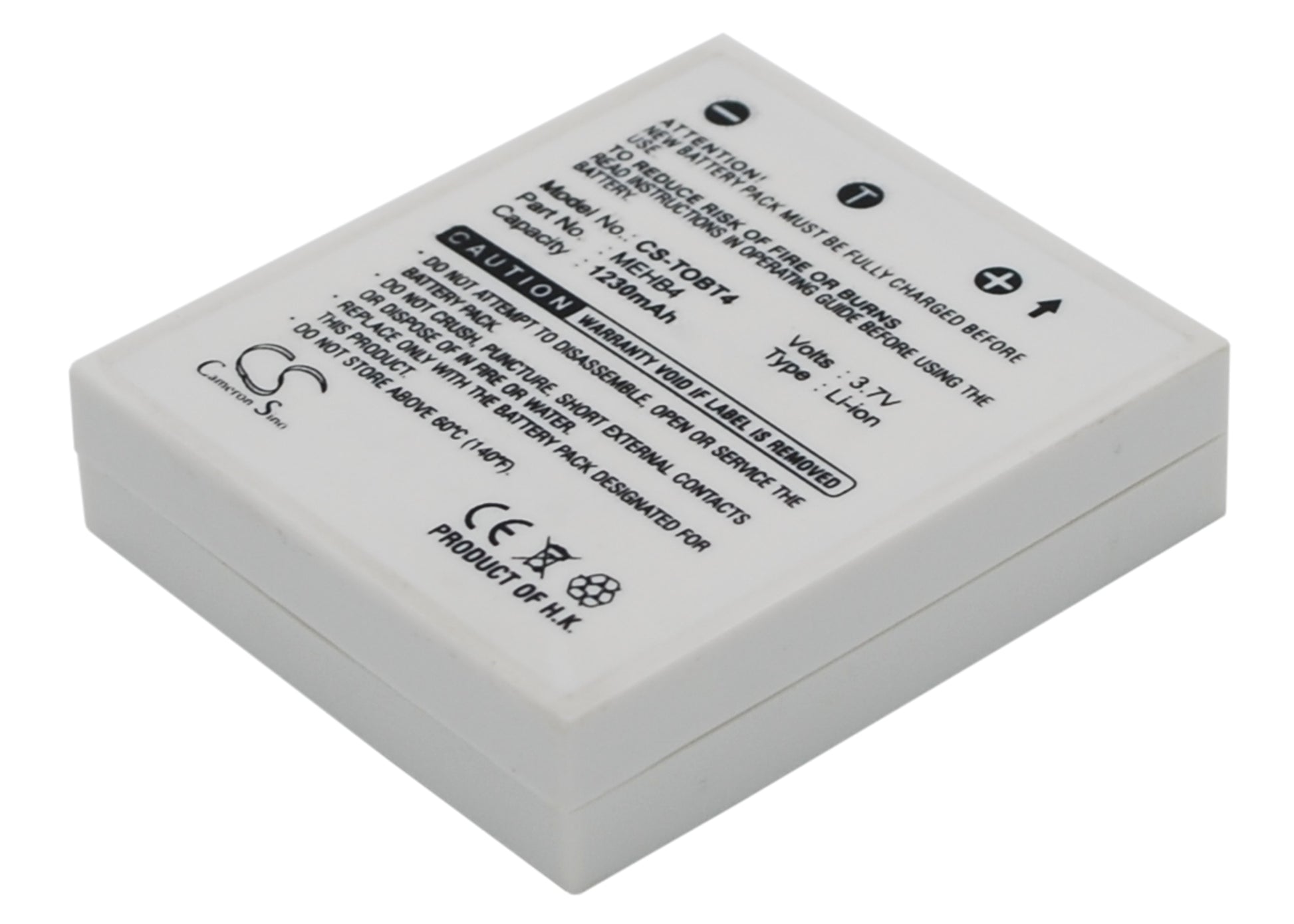 Replacement Battery for Toshiba gigashot V10 – Camera – 1230mAh / 3.7V - image 3