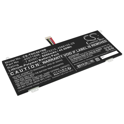 Replacement Battery for Dynabook  Satellite Pro C40-G-11G – Notebook, Laptop – 6000mAh / 45.60Wh / 7.6V