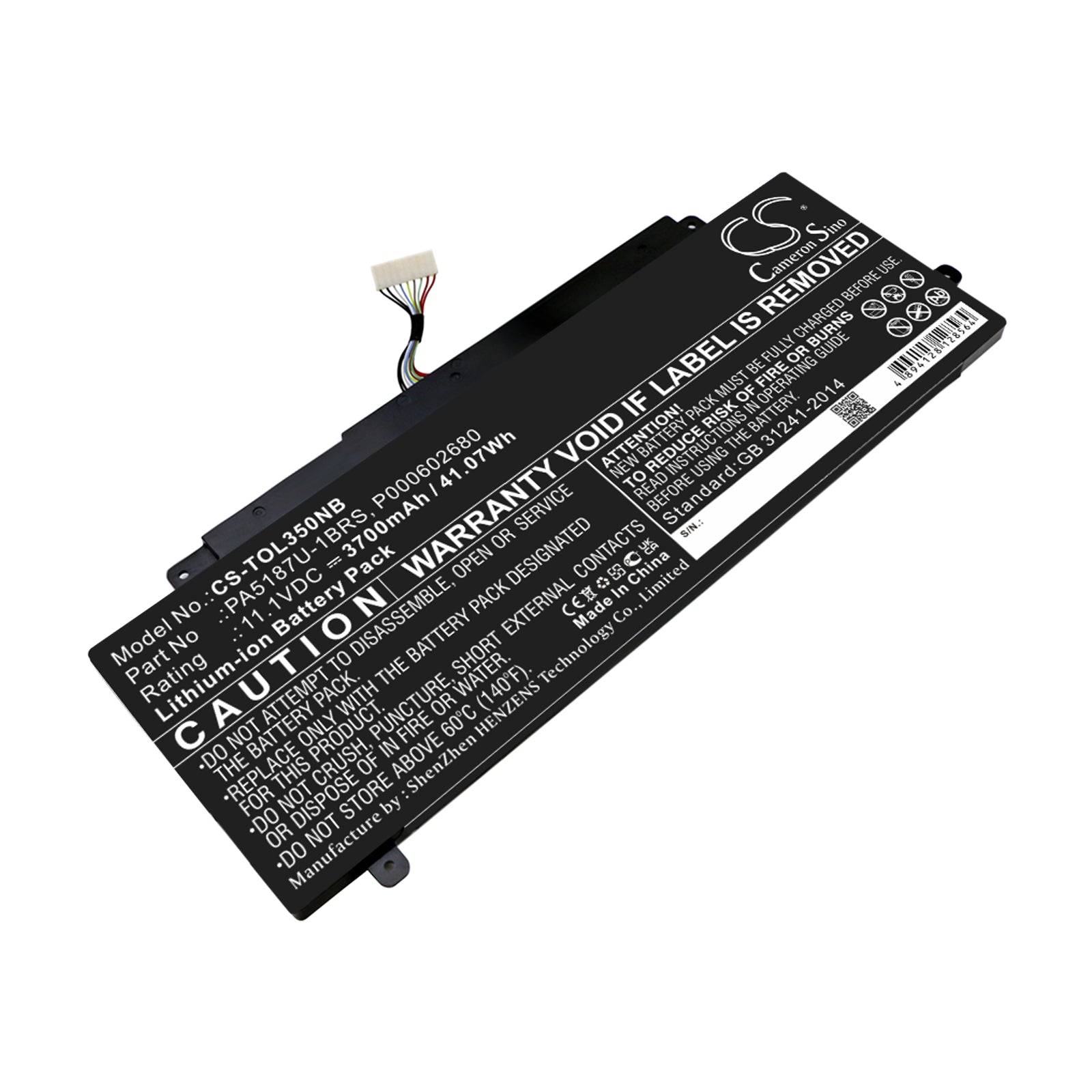 Replacement Battery for Toshiba Satellite Click 2 L35W-B3204 – Notebook, Laptop – 3700mAh / 11.1V - image 1