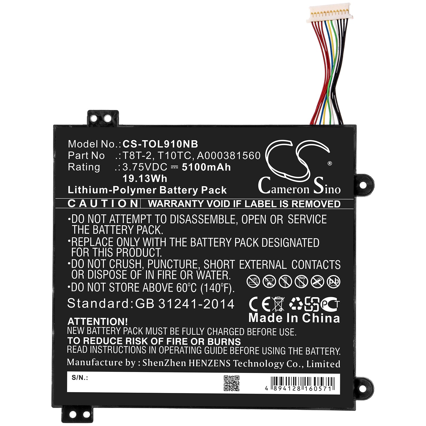 Replacement Battery for Toshiba Satellite Click Mini L9W-B 8.9 – Notebook, Laptop – 5100mAh / 3.75V - image 3