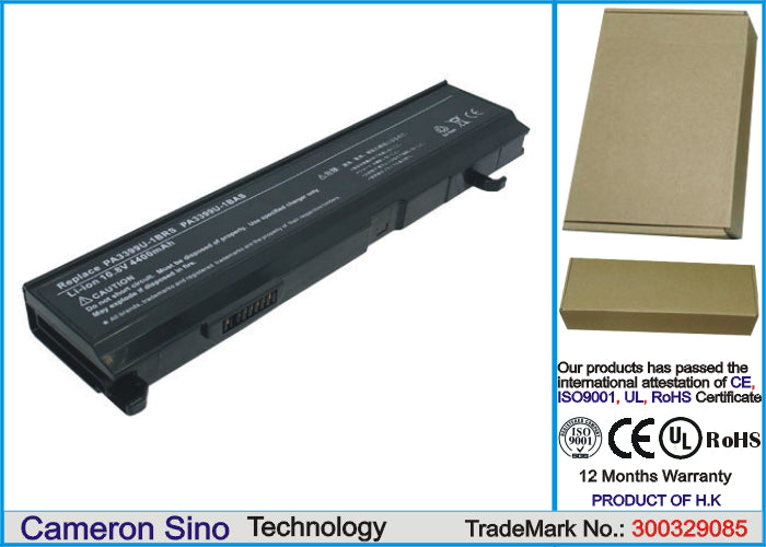 Replacement Battery for Toshiba Satellite A80-116 – Notebook, Laptop – 4400mAh / 10.8V - image 1