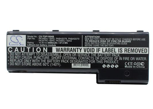 Replacement Battery for Toshiba Satellite P100-118 – Notebook, Laptop – 4400mAh / 10.8V