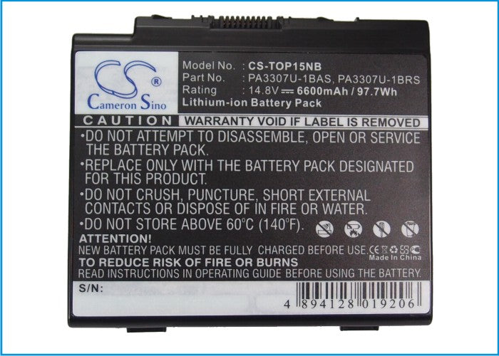 Replacement Battery for Toshiba Satellite P15 – Notebook, Laptop – 6600mAh / 14.8V - image 5