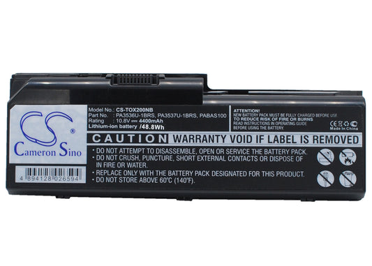 Replacement Battery for Toshiba Satellite P200-1CB – Notebook, Laptop – 4400mAh / 10.8V