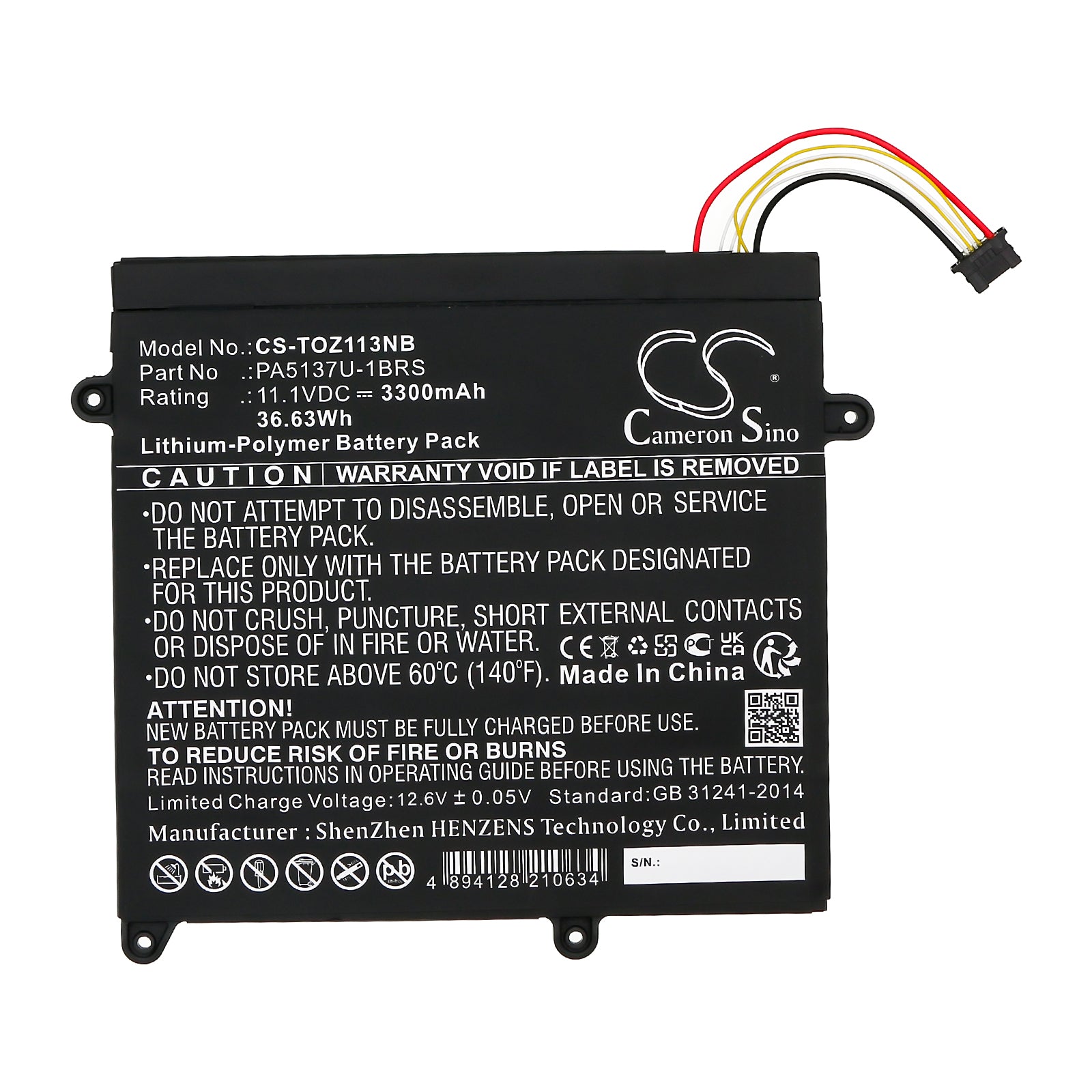 Replacement Battery for Toshiba Portege Z10T-A – Tablet – 3300mAh / 11.1V - image 3