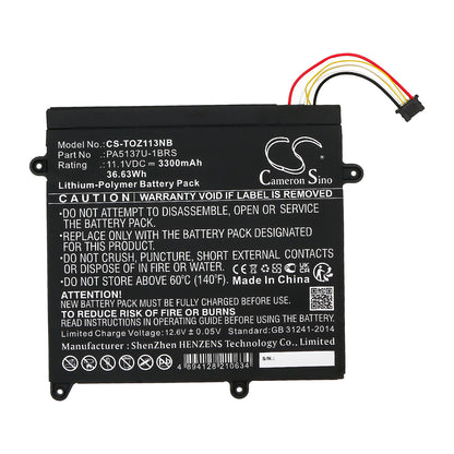 Replacement Battery for Toshiba Portege Z10T-A – Tablet – 3300mAh / 11.1V - image 3