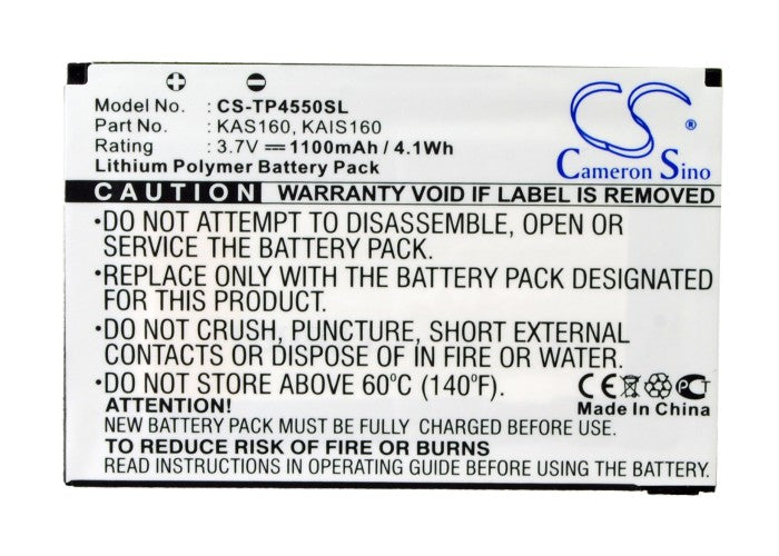 Replacement Battery for AT&T  8900 – Mobile, SmartPhone – 1100mAh / 4.1Wh / 3.7V