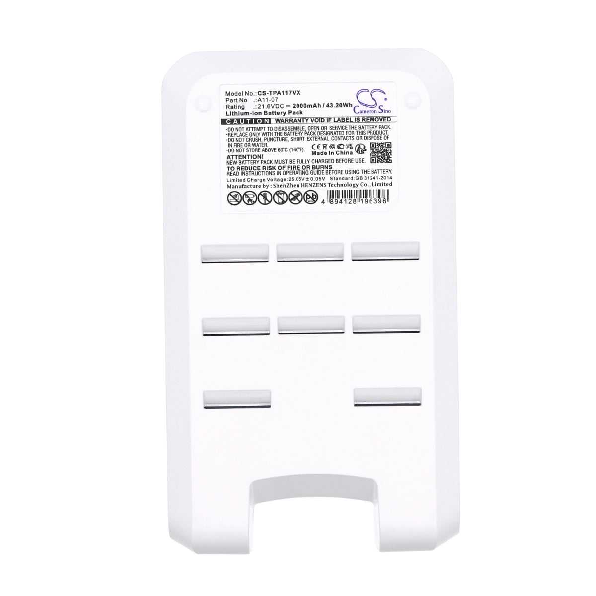 Replacement Battery for Tineco A11 Hero – Vacuum – 2000mAh / 21.6V