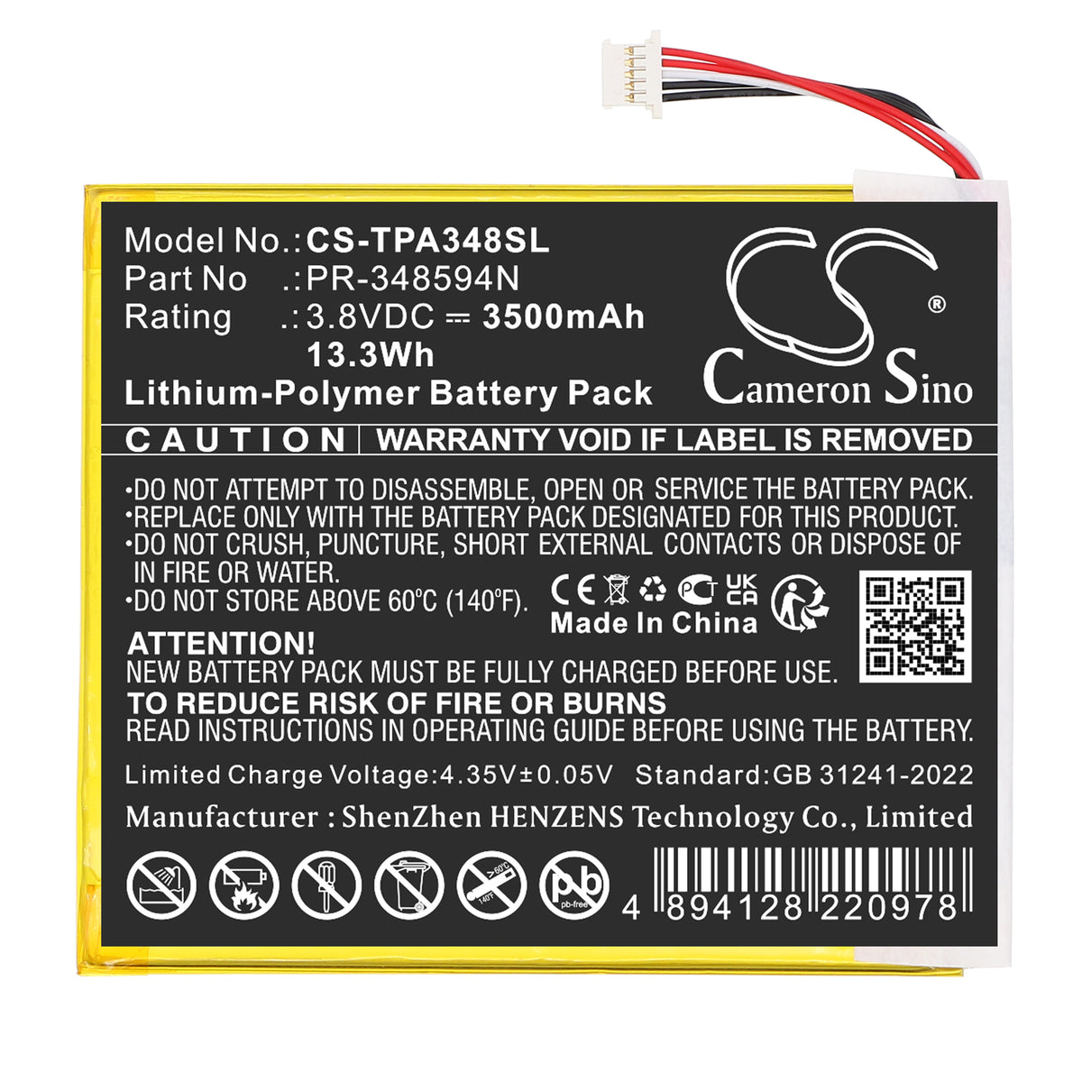 Replacement Battery for Topdon – Diagnostic Scanner – 3500mAh / 3.8V