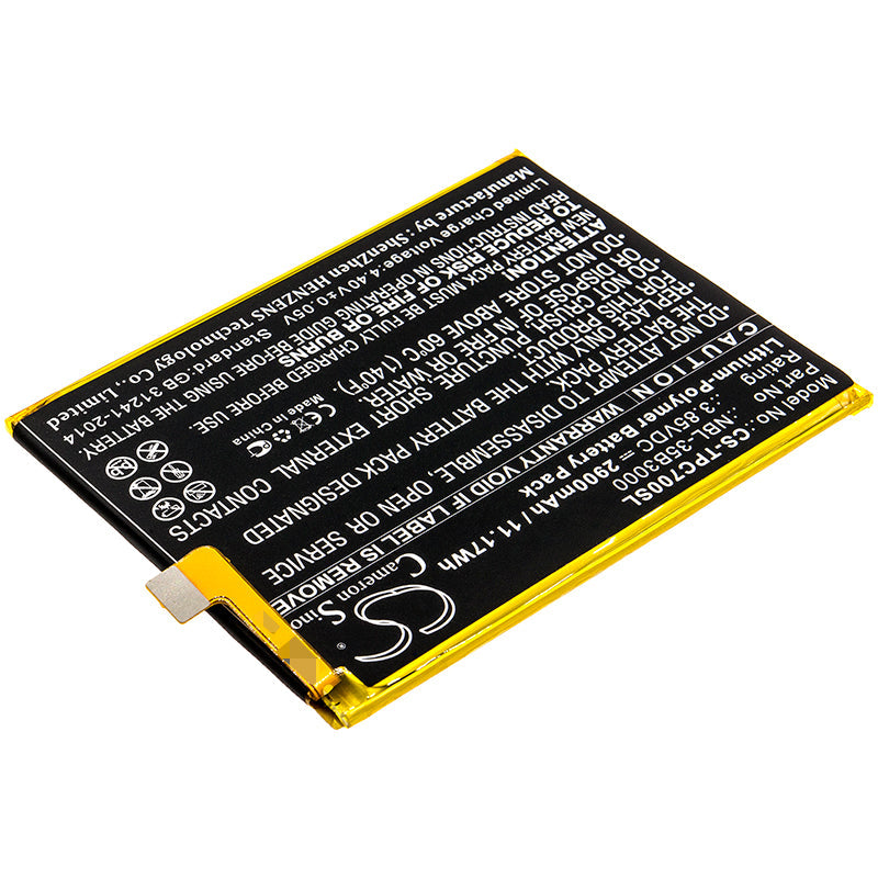 Replacement Battery for Neffos  C7 Dual SIM – Mobile, SmartPhone – 2900mAh / 11.17Wh / 3.85V