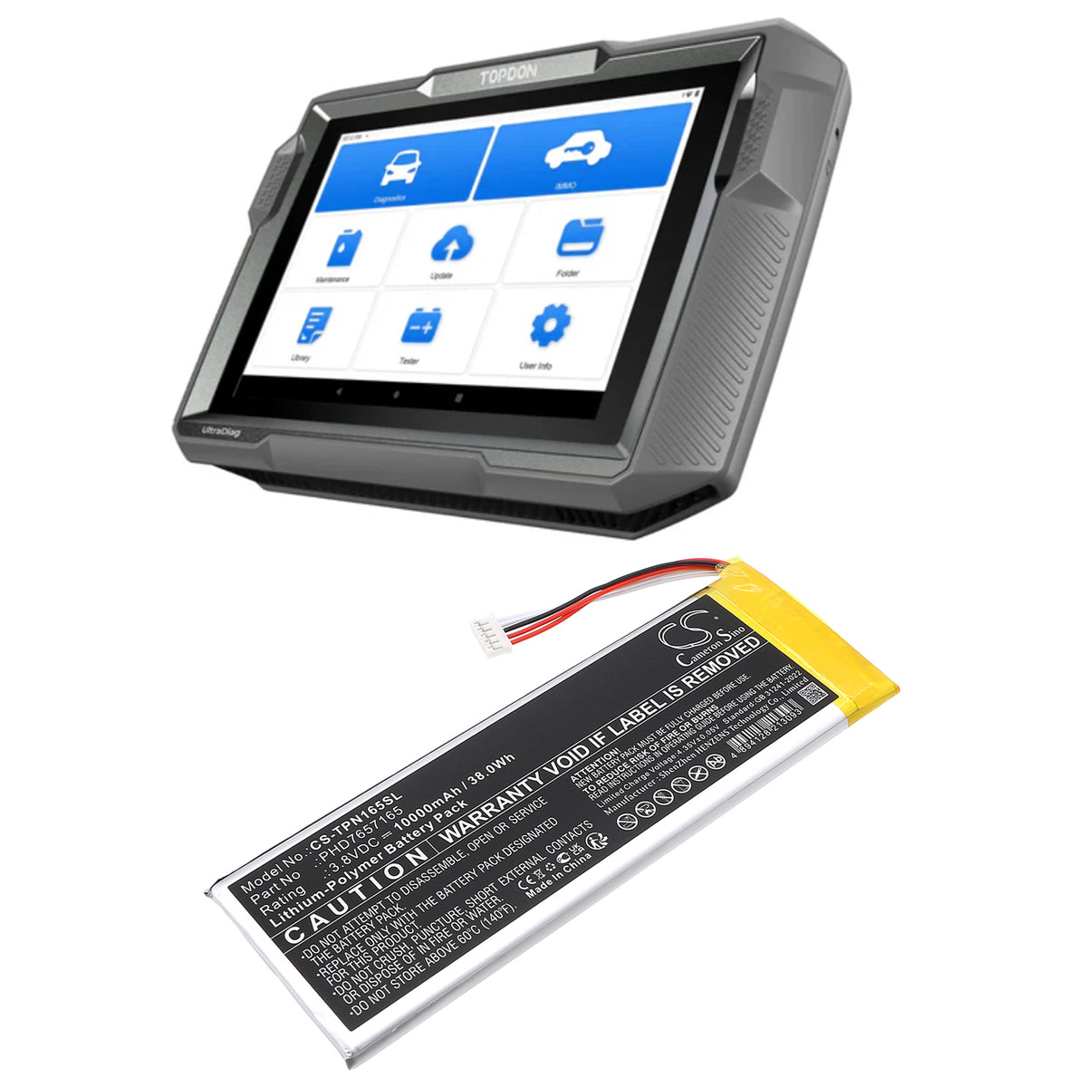 Replacement Battery for Topdon – Diagnostic Scanner – 10000mAh / 3.8V