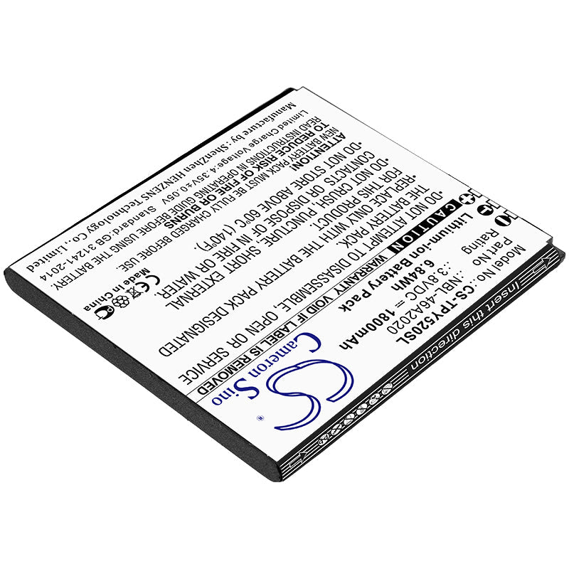 Replacement Battery for Neffos  Y5L – Mobile, SmartPhone – 1800mAh / 6.84Wh / 3.8V