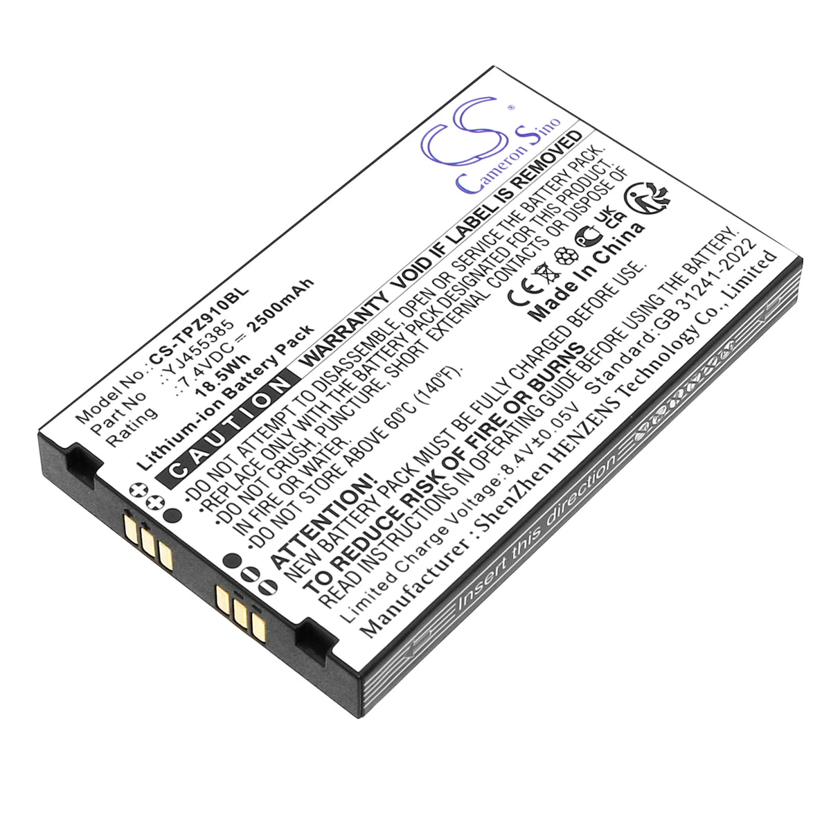 Replacement Battery for Topwise Z91 – Payment Terminal – 2500mAh / 7.4V