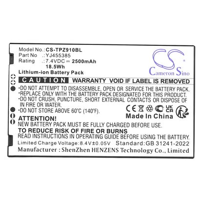Replacement Battery for Topwise Z91 – Payment Terminal – 2500mAh / 7.4V