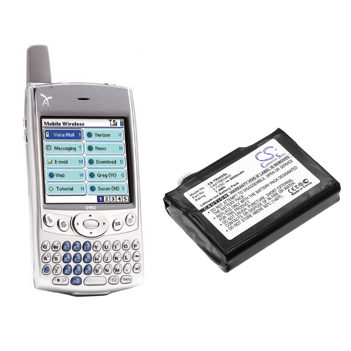 Replacement Battery for Palm Treo 600 – Mobile, SmartPhone – 2000mAh / 3.7V