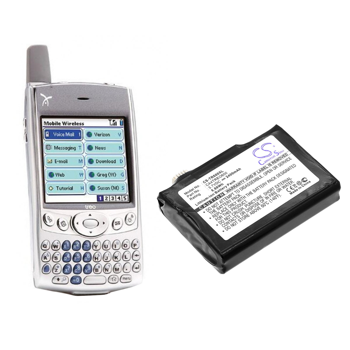 Replacement Battery for Palm Treo 600 – Mobile, SmartPhone – 2400mAh / 3.7V