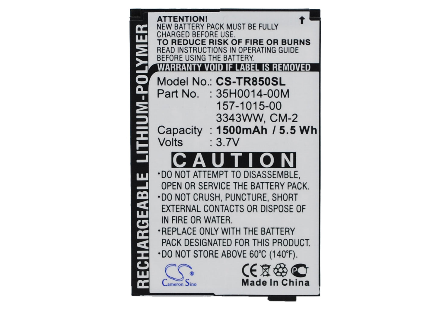 Replacement Battery for Palm Treo 850 – Mobile, SmartPhone – 1500mAh / 3.7V - image 1