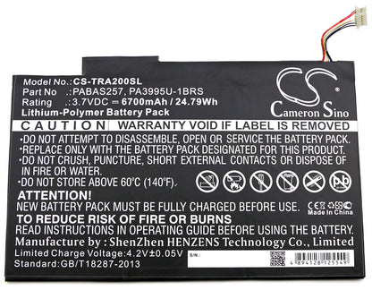 Replacement Battery for Toshiba Excite AT200 – Tablet – 6700mAh / 3.7V - image 3