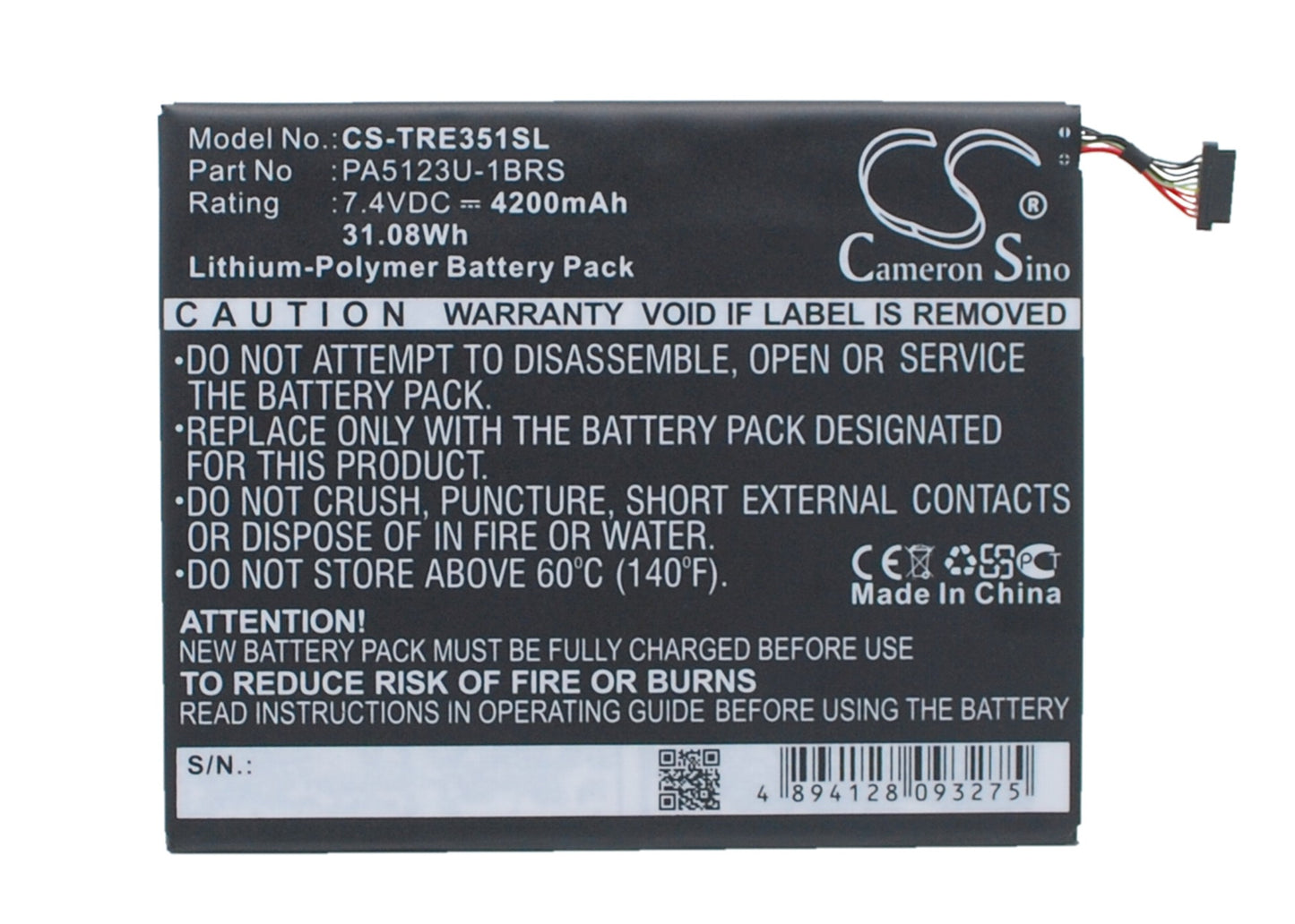 Replacement Battery for Toshiba Excite Pro – Tablet – 4200mAh / 7.4V - image 1