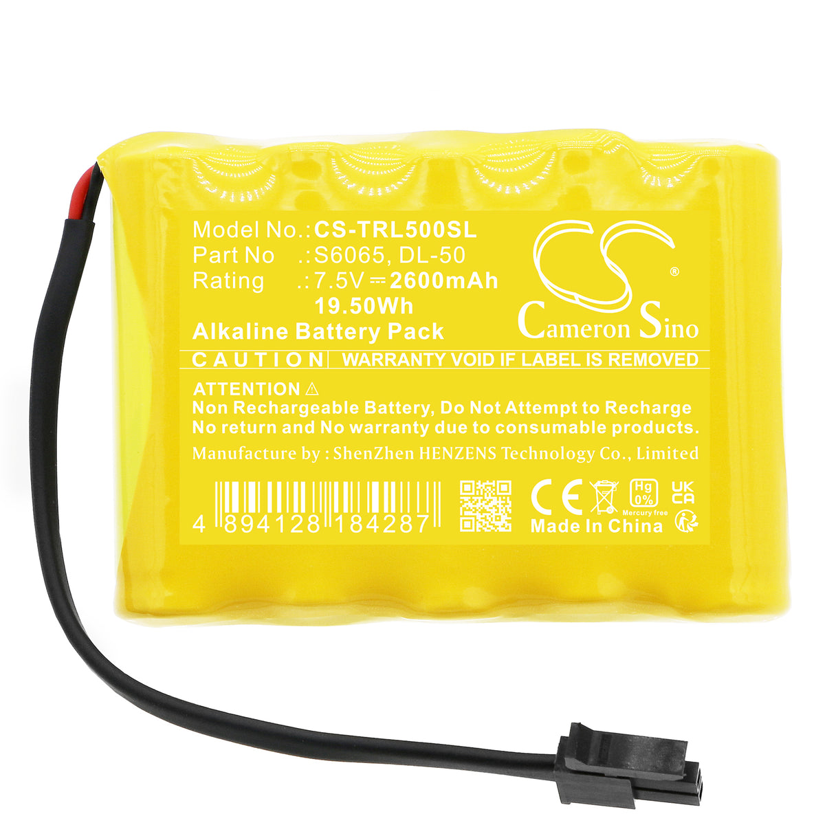 Replacement Battery for Trilogy DL2700CR – Door Lock – 2600mAh / 7.5V