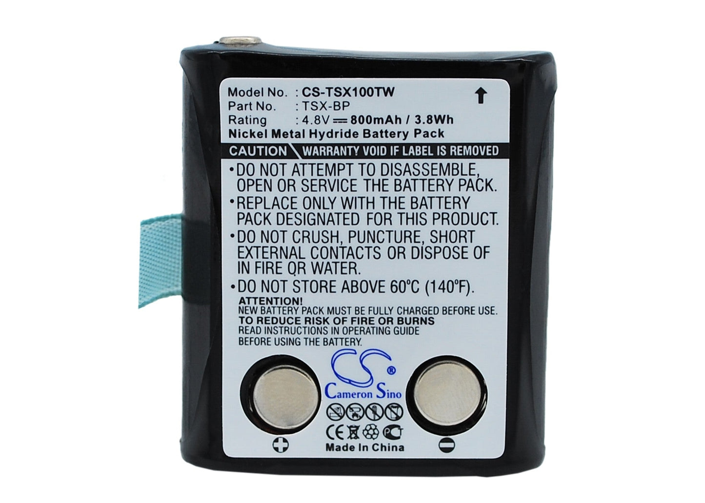 Replacement Battery for TriSquare  TSX100 – Two-Way Radio – 800mAh / 3.84Wh / 4.8V