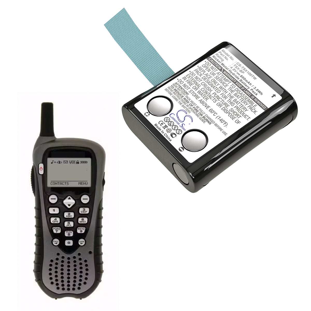 Replacement Battery for TriSquare TSX100 – Two-Way Radio – 800mAh / 4.8V