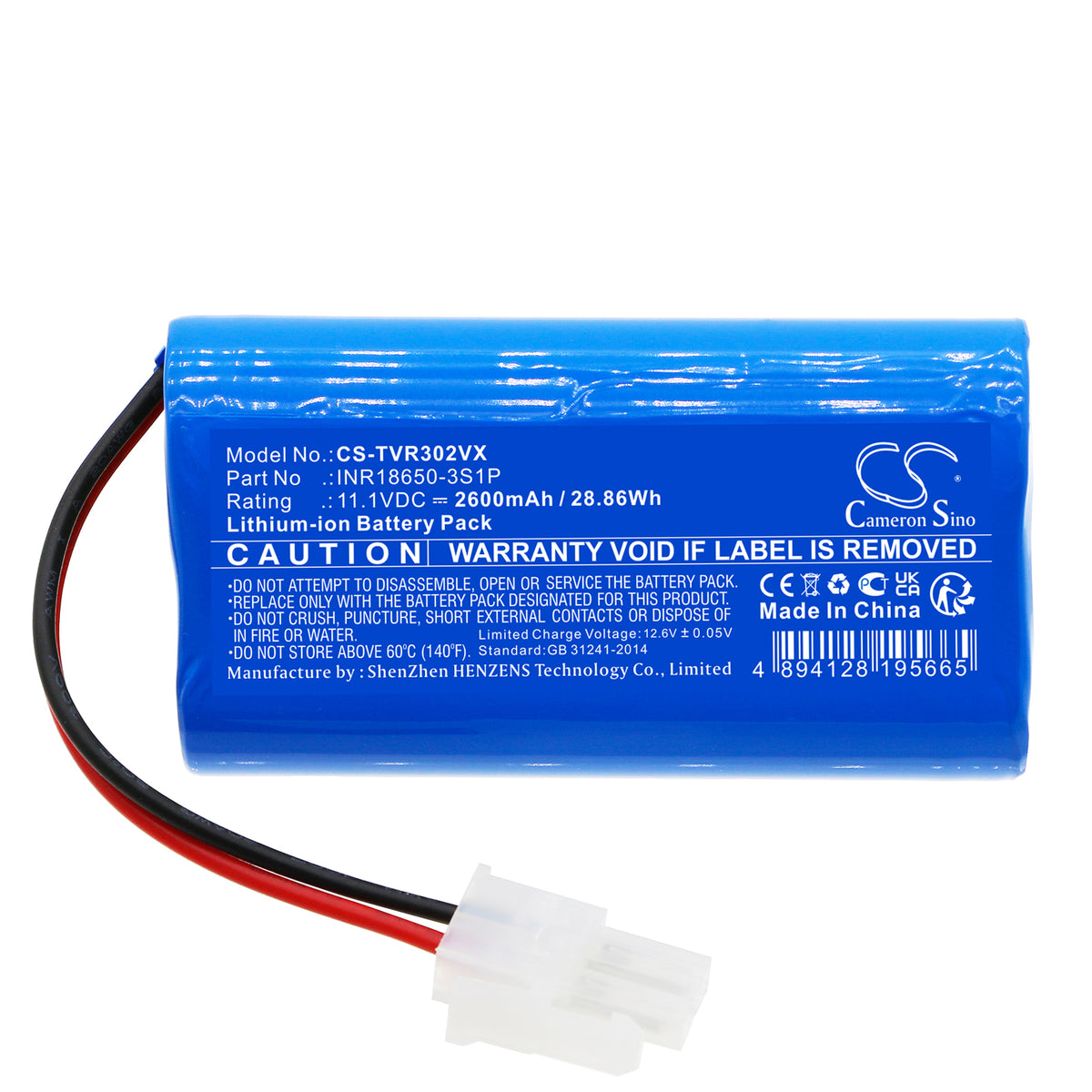 Replacement Battery for TOTAL TVCRR30201 – Vacuum – 2600mAh / 11.1V